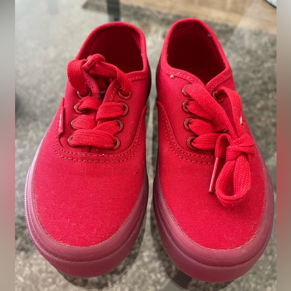 Vans Authentic Translucent Skate Shoe - Baby / Toddler - Red Monochrome